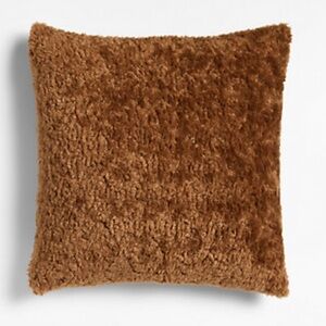 SOLD OUT caramel brown 23x23" sherpa faux fur throw pillow new w/o tags